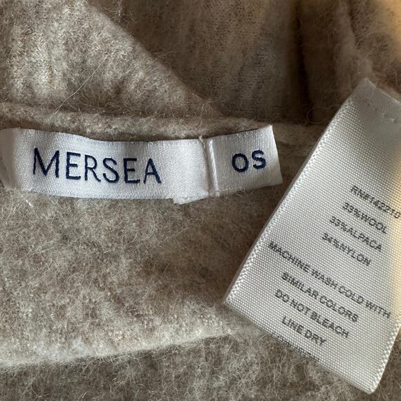 Mer Sea Open Cardigan Shrug Small Crop Medium Beige Wool Alpaca Quiet Luxury EUC - Picture 7 of 8